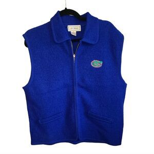 Univ of Florida Gators Wool Vest, Jett Wear, Blue zip up, unisex XL